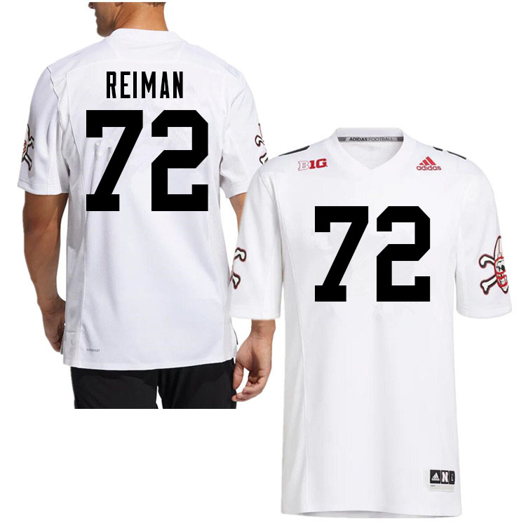 Men #72 Weston Reiman Nebraska Cornhuskers College Football Jerseys Sale-White Strategy